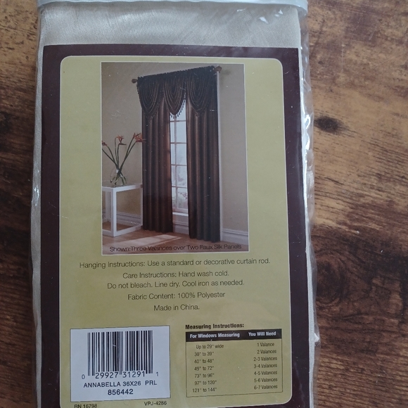 Annabella Faux silk valance-pearl - Picture 6 of 6